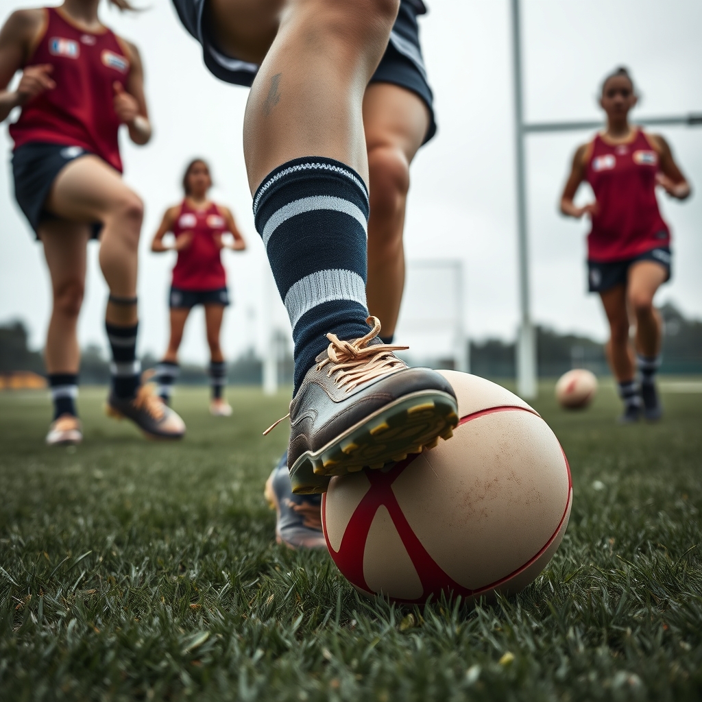 Player kicking ball at training